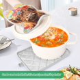 thumbnail image 4 of Pot Holders Set of 2 Heat Resistant 338℉ Kitchen Oven Gloves Potholder Cooking Baking Microwave Mitts Highland Cow Flowers Rainbow, 4 of 7