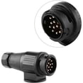 thumbnail image 3 of Dinheiro Enchufe eléctrico para remolque de 13 pines, enchufe para caravana de 12 V, adaptador de conector de cableado de plástico de 13 polos (negro), 3 of 5