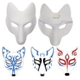 thumbnail image 2 of Disfraz de Máscara de Halloween Máscara en Blanco DIY Máscaras Japonesas Kabuki Kitsune para Disfraz de Mascarada de Halloween ANGGREK Otros, 2 of 8