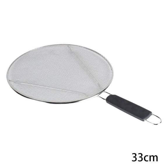 Stainless Steel Splatter Screen 13 Inch Fry Pan Lid With Heat Resistant Handle For Stovetop Cooking Oil Guard