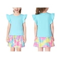 thumbnail image 2 of Cooltree Toddler Girls 2-Piece Skirt Set - Ruffled Blue Top & Tie - Dye Swirl Print Skort Outfits for Little Girls Size 5T, 2 of 7