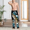thumbnail image 2 of Cauagu green salmon fish Mens Pajama Pants Sleep & Lounge Pants,PJ Bottoms with Pockets-Small, 2 of 6