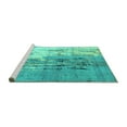 thumbnail image 2 of Ahgly Company Machine Washable Indoor Square Abstract Turquoise Blue Modern Area Rugs, 5' Square, 2 of 4