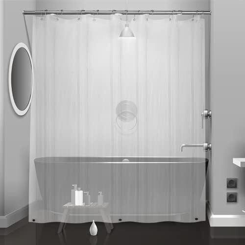 Clear Plastic Shower Curtain Liner, 72x72 Inch Thin Lightweight