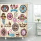 thumbnail image 1 of ABPHQTO Cortina de ducha Cookie Collection of Vintage Retro Ice Cream Labels Insignias 152x180 cm, 1 of 2