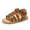 A03/Brown, variant on HsdsBebe Toddler Girls Sandals Open Toe Summer PU leather Shoes for Little Kids