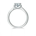 thumbnail image 3 of 1 Carat Round Cut Moissanite Pave Prong Set Diamond Engagement Ring In 18K White Gold Plating Over Silver(D Color, VVS1 Clarity), 3 of 5