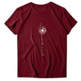 thumbnail image 3 of Pntutb Mujeres Casual Carta Impresión Mangas Cortas O-Cuello Camiseta Suelta Blusa tops Pntutb Pntutb-3269, 3 of 5