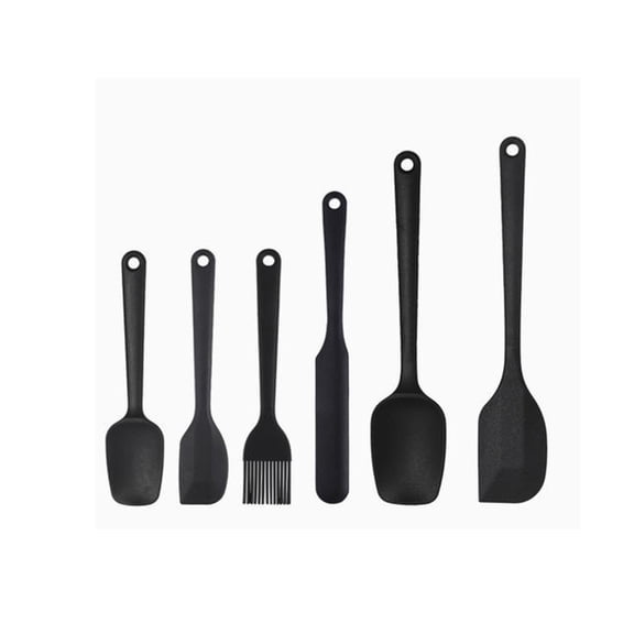 XOAIHY Silicone Spatula Set 6-Piece, Nonstick, Dishwasher, Silicone Kitchen Utensils Set, Black