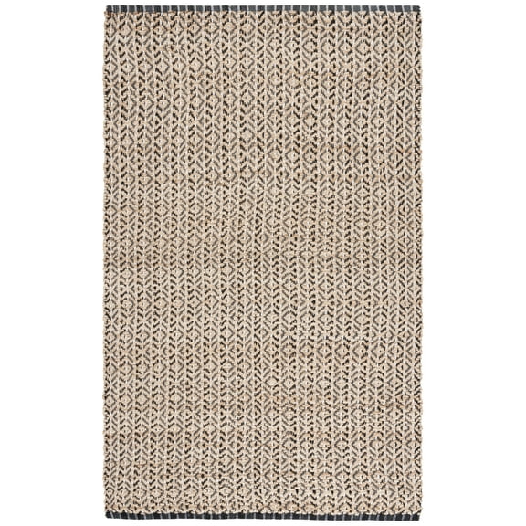 SAFAVIEH Natural Fiber Archer Geometric Area Rug, Natural/Black, 6' x 9'