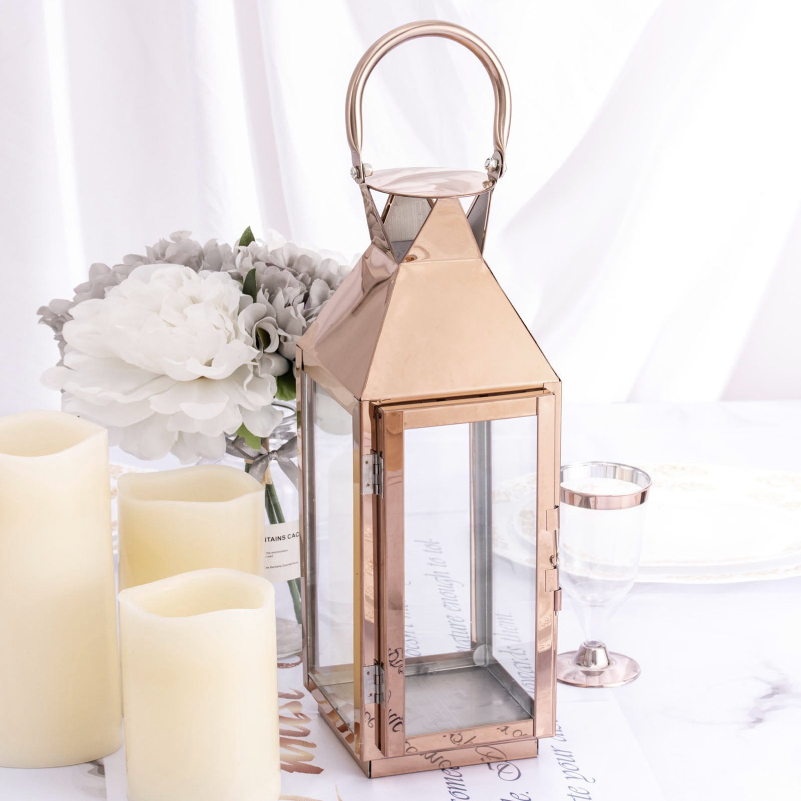 20 wholesale Small MINI white Candle Holder lantern wedding shower favor & stand 