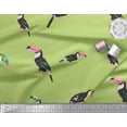 thumbnail image 2 of Soimoi Green Poly Georgette Fabric Toucan Bird Print Fabric by Yard 42 Inch Wide, 2 of 3
