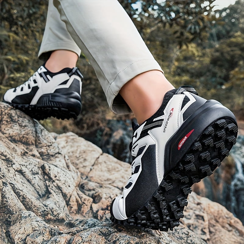 [Sneakers] Outdoor Hiking Men'S Shoes, Cross-Country Mountain Breathable Low-Top Hiking Shoes, Rotating Button, Non-Slip, Shock-Absorbing Sports Casual Shoes