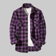 thumbnail image 2 of HCNTES Plaid Mens Flannel Shirts Long Sleeve Shirts for Men Casual Button Down Big and Tall Button Up Shirt(L01-Purple,XL), 2 of 8