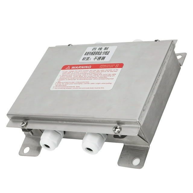 Stainless Steel Waterproof Load Measurement Junction Box with Anti-Surge Protection, 4 F1-1T Sensor Compatibility, Analog Signal Output, 4-in-1-out Design, for Industrial Use, -30℃ to +60℃ Working