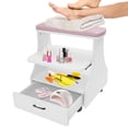 thumbnail image 1 of Taburete de pedicura Rindaix rosa con ruedas y cajón 52 x 41 x 55 cm, 1 of 7
