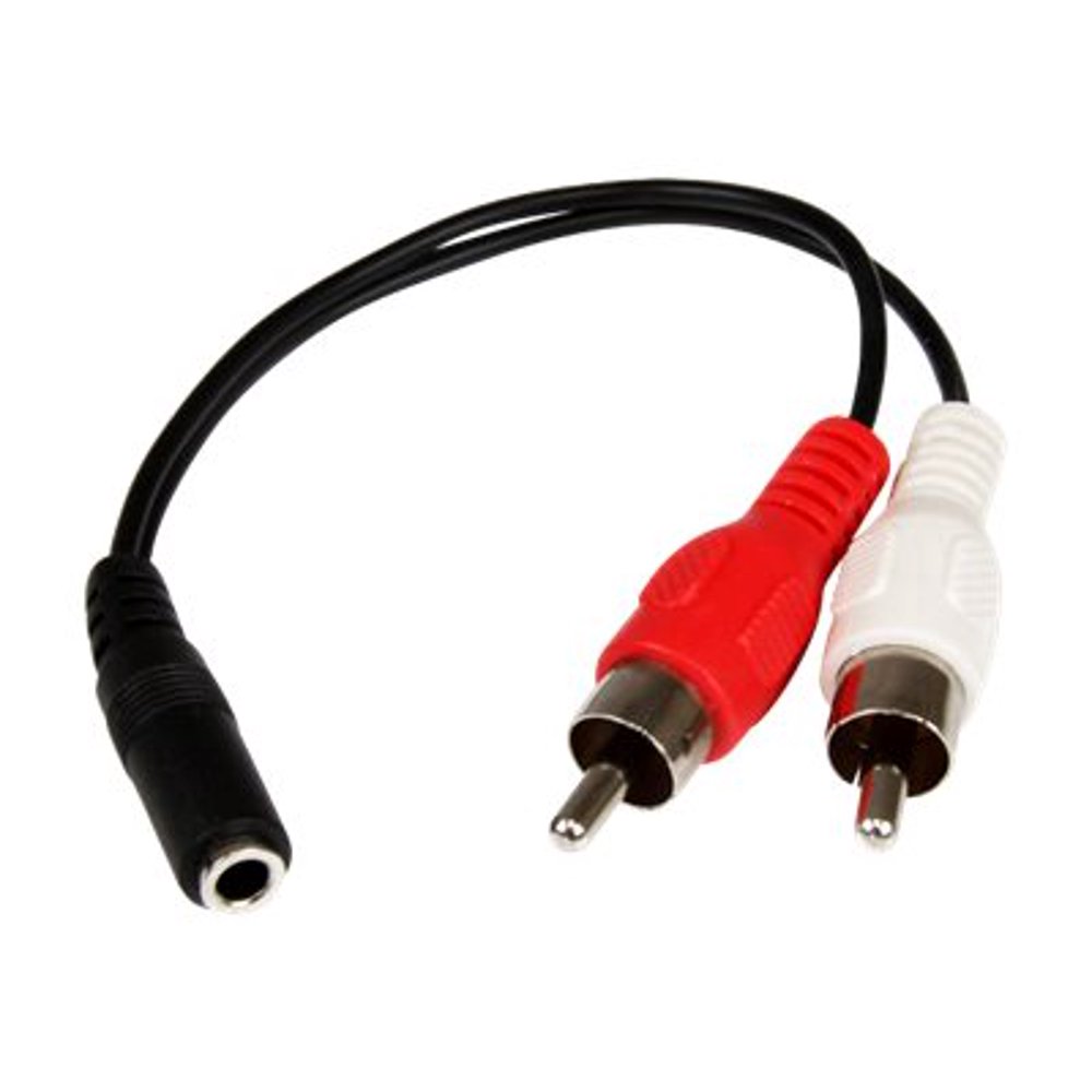 StarTech 6in Stereo Audio Cable 3.5mm Female to 2x RCA Male
