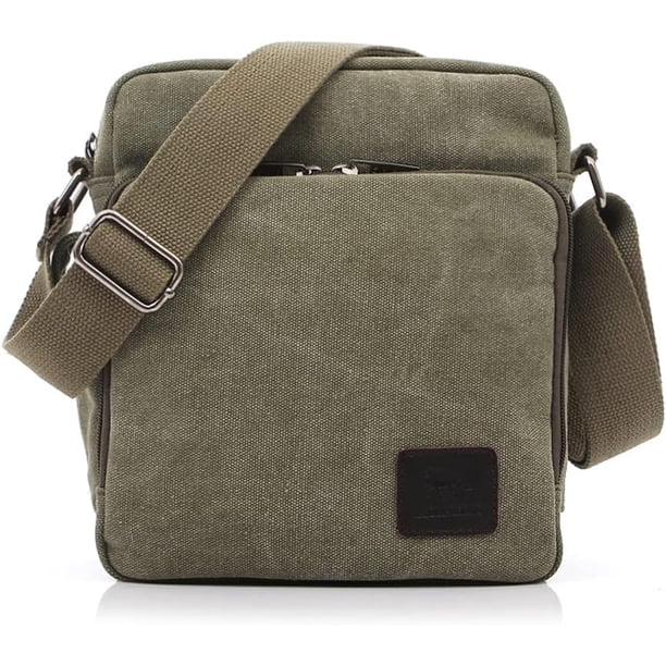LHSHIDU Shoulder Bag for Men Casual Crossbody Bag Canvas Satchel Handbag for Work