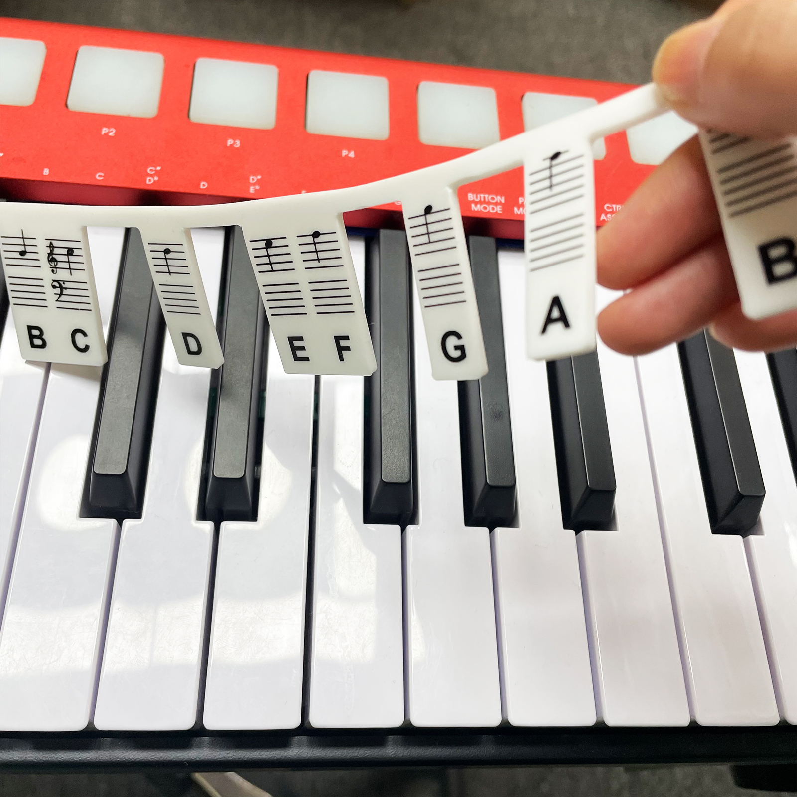 Removable Piano Notes Guide for Beginner/Kids Learning, Silicone Piano