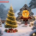 thumbnail image 4 of Stylish Metal Hanging Christmas Tree Wind Spinner - Festive Garden Decoration with Glowing Ornament & Concentric Light Trails, 4 of 7
