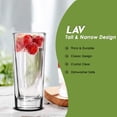 thumbnail image 4 of LAV Clear 10.25 Ounce Drinking Glasses | Tall and Narrow Design, 6.5” x 2.25” – Thick and Durable – Heavy Base – Dishwasher Safe – For Water, Juice, Soda, or Cocktails – Set of 6 Clear Glass Tumblers, 4 of 7