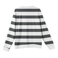 thumbnail image 5 of Wutalume Men's Round Neck Ribbed Knit Pullover, Long Sleeve Striped Print Sweater, Comfortable Stretch Top for Casual Layering and Everyday Wear,Gray L, 5 of 6