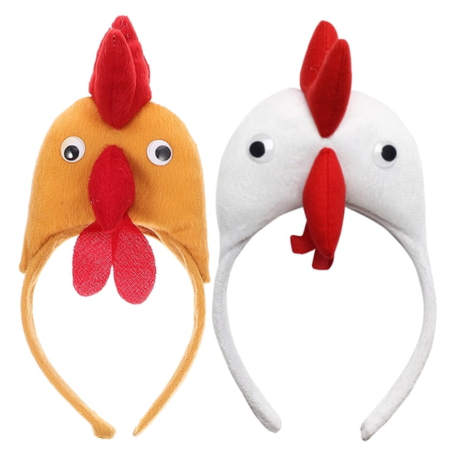 1 par de accesorios para disfraz de gallo o pollo, diadema de pollo, diadema de gallo, diademas divertidas, accesorios para disfraces de animales de festival, accesorios para fotos de adultos.