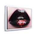 thumbnail image 3 of Plump Woman Lips With Pink and Black 32 in x 16 in Framed Photography Canvas Art Print, by Designart, 3 of 5