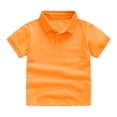 thumbnail image 4 of Resicozy Girls Polo Shirts Cotton Uniform Short Sleeve T Shirts for Kids Collared Golf Polo Shirt 2-13 Years Orange 130, 4 of 4