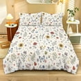 thumbnail image 2 of ZIATUBLES 3 Pcs Queen Size Polyester Duvet Cover Set, Botanical Butterfly Constellation Print, Soft Washable Bedding with Zipper Closure, All-Season Bedroom Bed Linens,1 Duvet Cover and 2 Pillowcases, 2 of 8