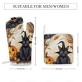 thumbnail image 2 of Pumpkin Lantern Black Cat Insulated Gloves And Pot Mats (four Piece Set), 2 of 6