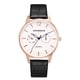 thumbnail image 1 of Reloj de pulsera de cuarzo de negocios con esfera redonda para hombre y mujer de cuero de PU de moda (hombre de oro rosa), 1 of 3