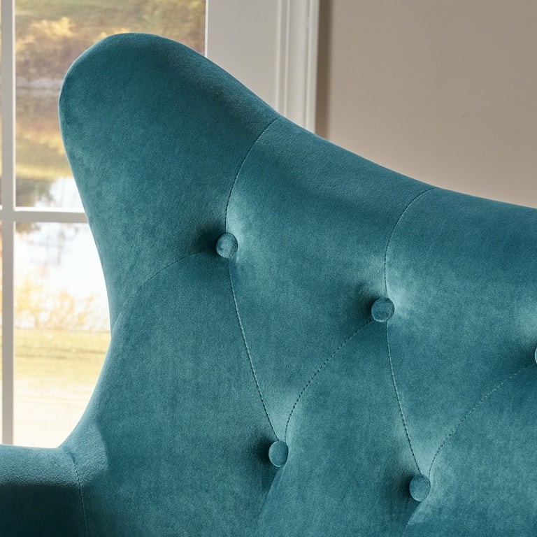 Noble house simon light blue arm accent sale chair