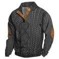 thumbnail image 2 of Sweatshirts for Men 2026 Fall Winter Long Sleeve Patchwork Casual Stand Collar Sweatshirt Mens Pullover Top, 2 of 3