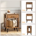 thumbnail image 5 of HIGDBFE Nightstand Set of 2 with Fabric Drawers, Bedside Table with Open Shelf, Side and End Table for Bedroom, Living Room, Brown, 5 of 9