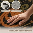 thumbnail image 6 of ODIKA 8'x10' Washable Area Rug Non-Slip Chair-Friendly Mat Orange Black Gothic Pumpkin and Skull Design Elegant Seasonal Motif with Star Leaf for Dining Room, Large Office, Lounge, 6 of 7