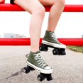 thumbnail image 2 of Patins à Roulettes à Double Rangée pour Adultes, Toile Classique, Espadrilles de Patinage Quadruple, Quatre Roues, Loisirs Flash 4 Roues, 2 of 4