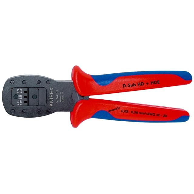 KNIPEX 97 54 24 Pinza para ponchar mini-conectores Ponchado en paralelo Con fundas en dos componentes bruñido 190 mm