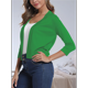 thumbnail image 4 of Suéter Tipo Cárdigan Corto de 3/4 para Mujer, Elegante, Color Verde, Talla M, 4 of 7