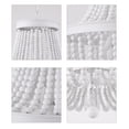 thumbnail image 5 of Q&S Beaded Chandelier Farmhouse White Wood Beaded Boho Light Fixture Vintage Antique 8 Lights for Dining Room Nursery Kitchen Foyer Bedroom Living Room UL Listed, 5 of 8