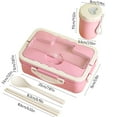 thumbnail image 2 of Hiroekza Bento Lunch Box Portable with Lid and Cup - Leakproof ABS Food Storage Container for Home, Office, School - 7.8x5.1x2.9in - Adult & Student Microwave-Proof Lunch Box Pink, 2 of 7