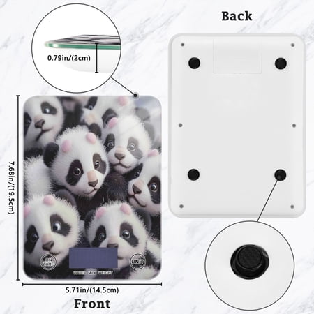 BZSMCE Digital Food Scale Kitchen Scales Creatively The Panda Gathering Pattern Baking Cooking Keto and Meal Prep, with LCD Display