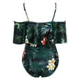 thumbnail image 2 of Povozer Maternity Swimsuit One Piece High Waisted Pregnancy Bathing Suits Push Up Swimwear (Green, M), 2 of 6
