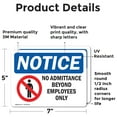 thumbnail image 2 of (2 Pack) No Admittance Employees Only OSHA Notice Sign 7 Inch X 5 Inch Vinyl Label Decal Sticker Weather Resistant, UV Protected for Workplace, Business, and Construction Site, Made in, 2 of 7
