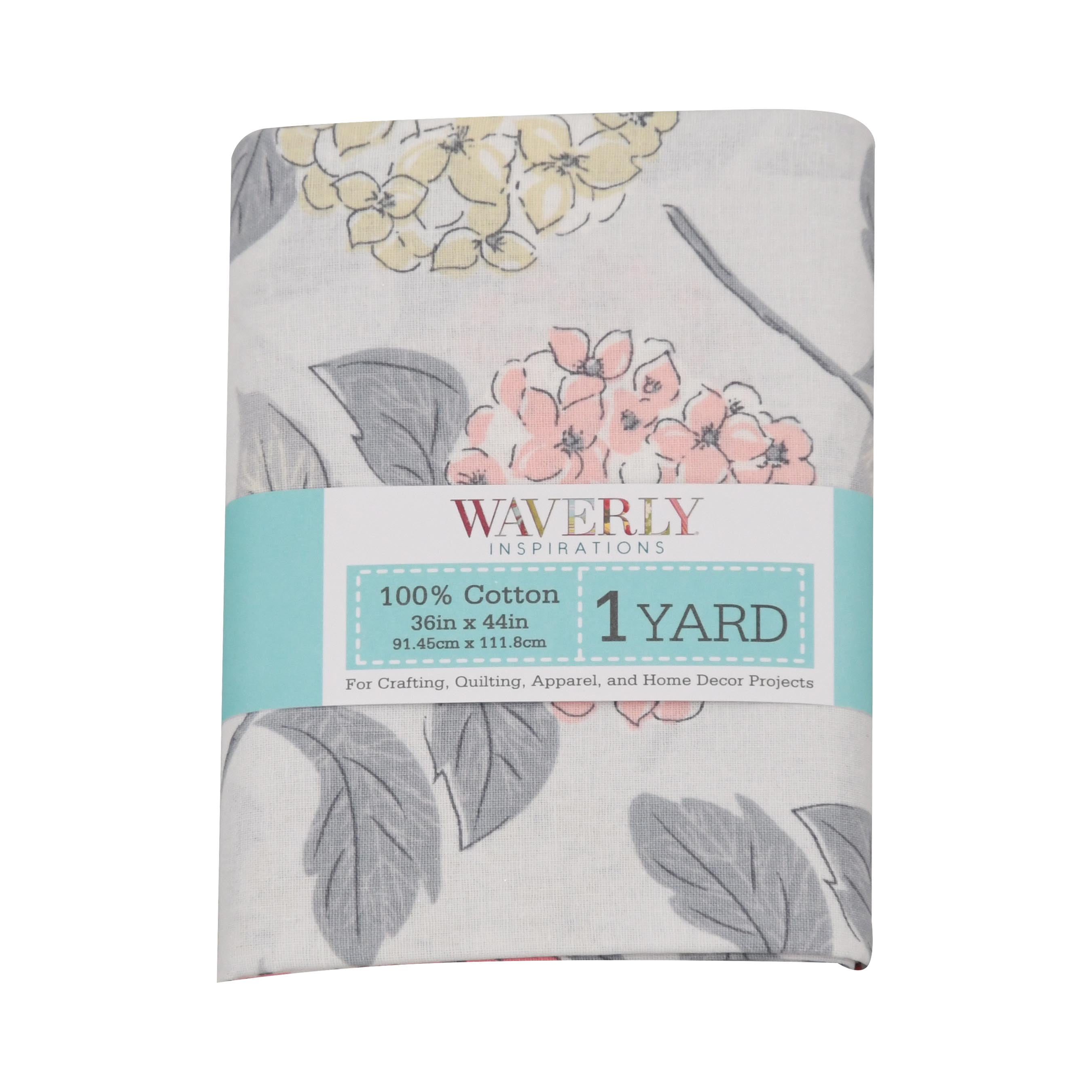 (2 pack) Waverly Inspirations 1-Yard Cut 100% Cotton Prints Fabric – White & Gray, 44" Wide, Quilting & Sewing