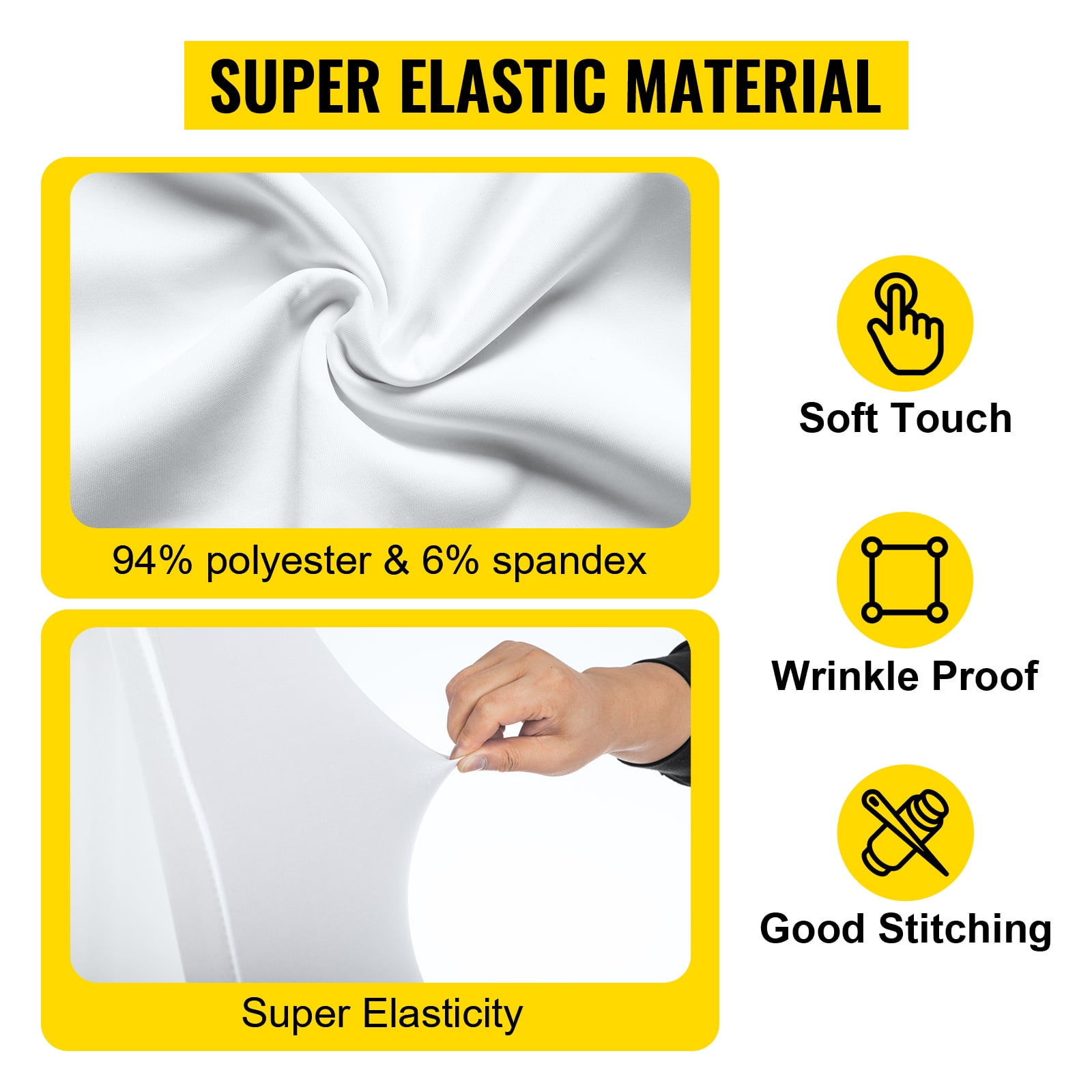 SKYSHALO Stretch Fabric 100 Piece Polyester Chair Slipcovers, White