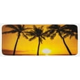 thumbnail image 1 of Tropical Kitchen Mat, Tropical Sunset Coastal Theme Beach Coconut Trees Exotic Vacation Picture, Plush Decorative Kitchen Mat with Non Slip Backing, 47" X 19", Pale Orange Brown, by Ambesonne, 1 of 1