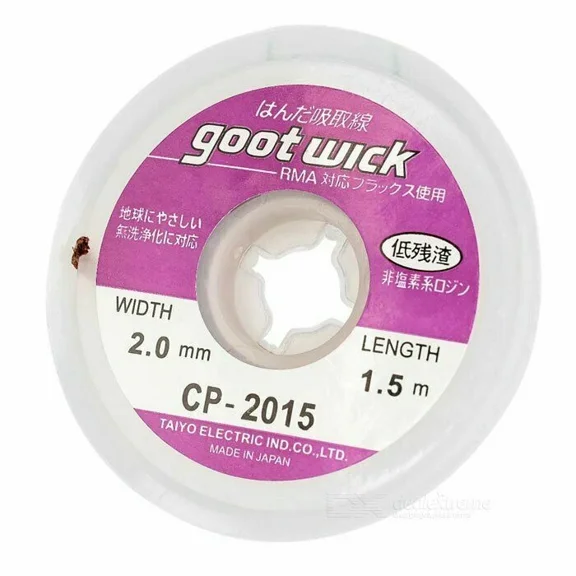 New Goot Wick Desoldering Solder Remover 2Mm Copper Braid Cable Wire 5'Ft Length