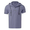 thumbnail image 4 of Pocket T Shirts for Men Short Sleeve Casual Streetwear Men's Spring And Summer Fashion Solid Color Linen Shirt Hooded Short Sleeve Casual Men's Beach T Shirt, 4 of 4