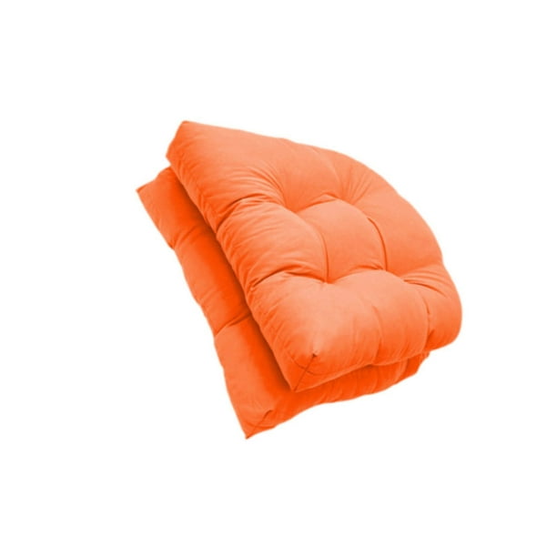 Cojín de asiento,Cojines de mimbre para asiento de patio,para interior y exterior,2 unidades,Cojines de asiento con mechones para interior y exterior,Cojines para muebles de patio de 19 Naranja